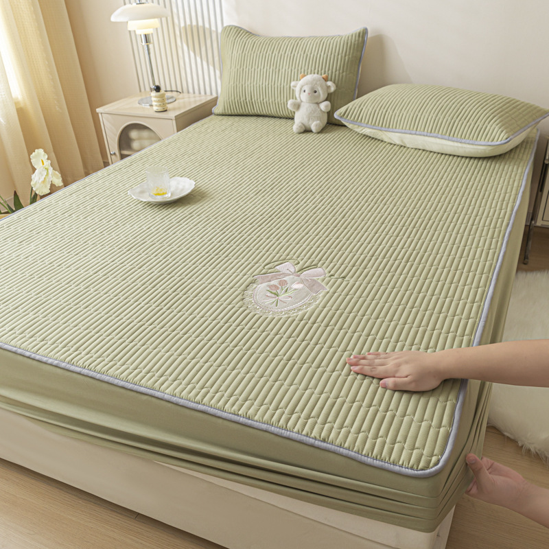 2025 nuevo estilo de algodón de fibra de maíz de algodón acolchado de una sola pieza de algodón a prueba de polvo funda protectora de colchón Simmons