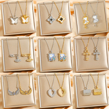 跨境钛钢项链女百搭高级感不掉色韩版小众设计气质锁骨链饰品批发