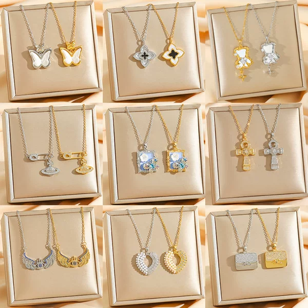 Cross-border titanium steel necklace women's Joker high-end sense does not fade Korean minority design temperament clavicle chain jewelry wholesale