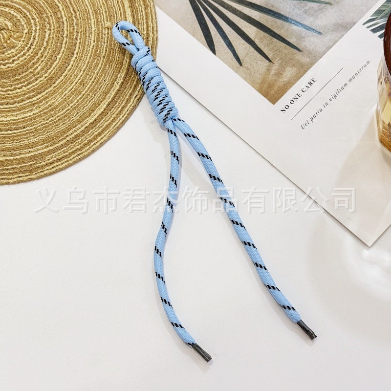 編みカバンのストラップの螺旋の結び紐のiuは鍵のボタンのネットの赤い色の結びの縄の装飾の部品を結びます。