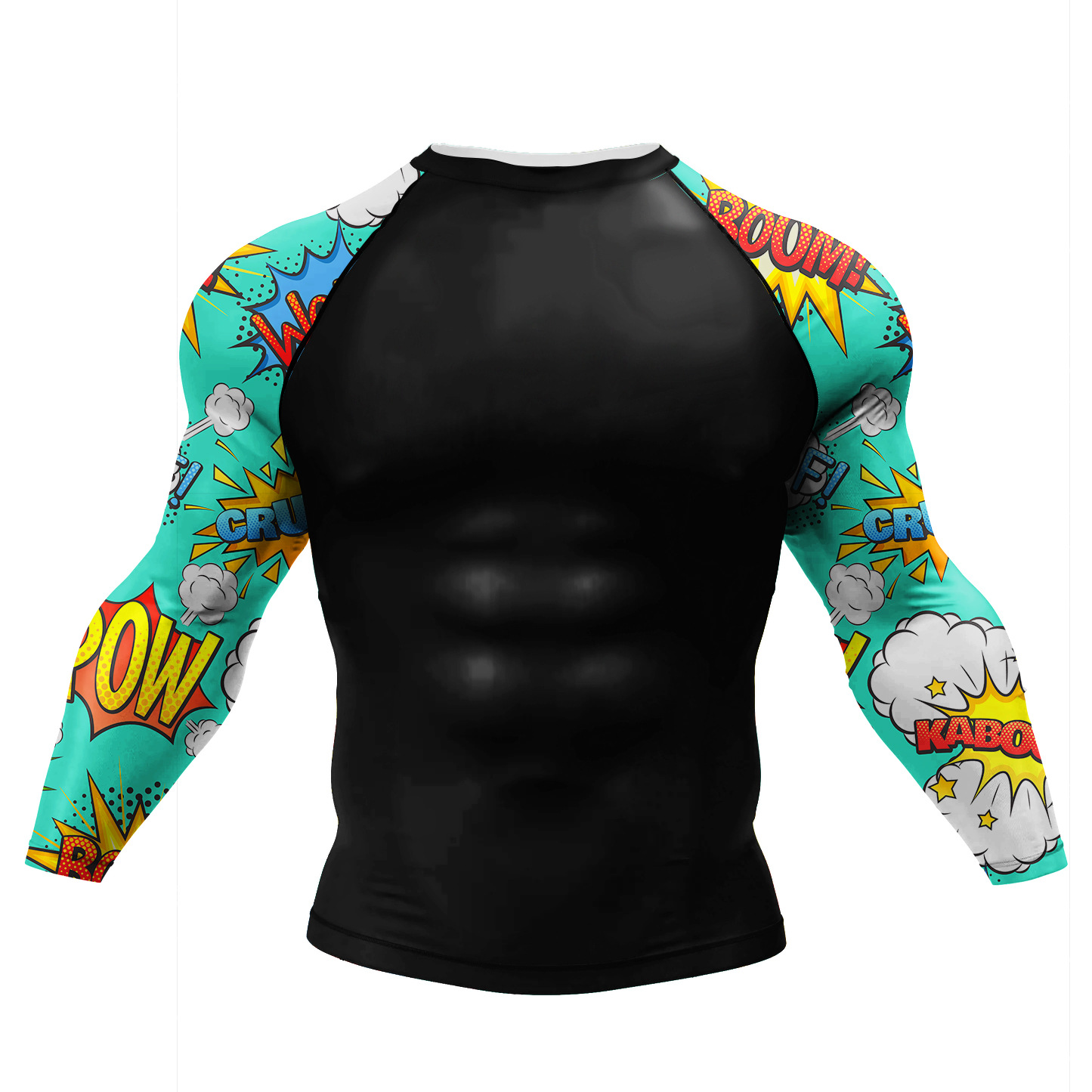 Nueva impresión digital de manga larga deportiva de secado rápido medias de entrenamiento de fitness camisa de fondo de otoño e invierno camiseta de running casual