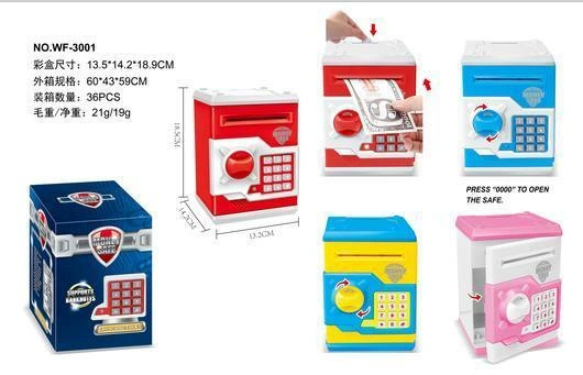 Electric piggy bank 4-automatic money rolling light voice