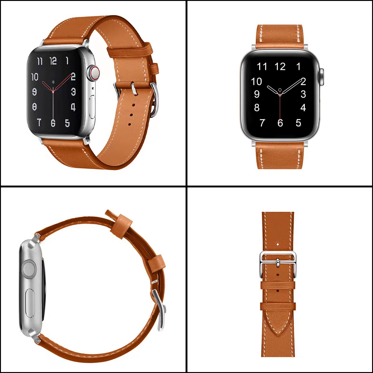 Применяемый IWATCH8 Irims одиночное -круглое кожаное крепление Apple Watch7654se контрастная поперечная линия браслет
