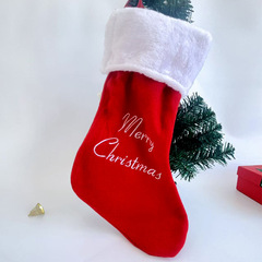 新しいクリスマス装飾用品クリスマスソックスギフトバッグハイエンドレッドクリスマス刺繍クリスマスソックス装飾