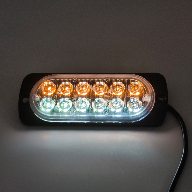 Truck Van 12-24V Car Ultra-Thin Side Signal Warning Light 12Led Strobe Light Flash Light Modification 36W