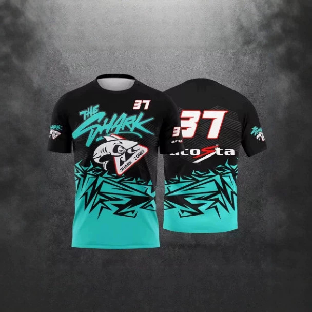 2026T-Shirt Shark Motorcycle Rider Pattern T-Shirt Unisex Summer Casual 3D Printed Shirt