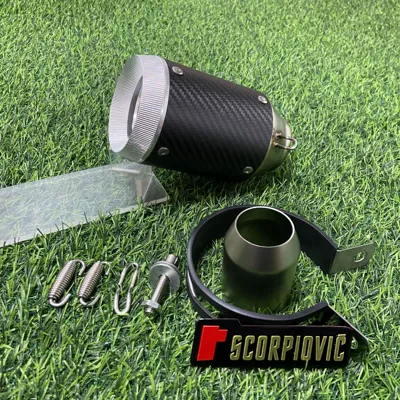 250RR NINJA400 R3 tornado – Motorcycle exhaust pipe - ar-carbon-fiber-matte-round-white-head-51mm