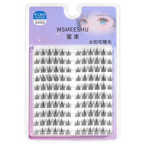 【10 rows 120 clusters】Honeycomb Lazy Sunflower False Eyelashes Natural Curly for Women, Sectional High-Quality Beginner-Friendly