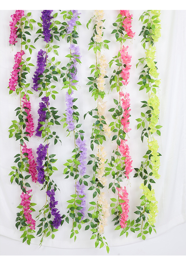 Artificial Wisteria Garland For Wedding Ceiling Floral Decoration_voghion.com