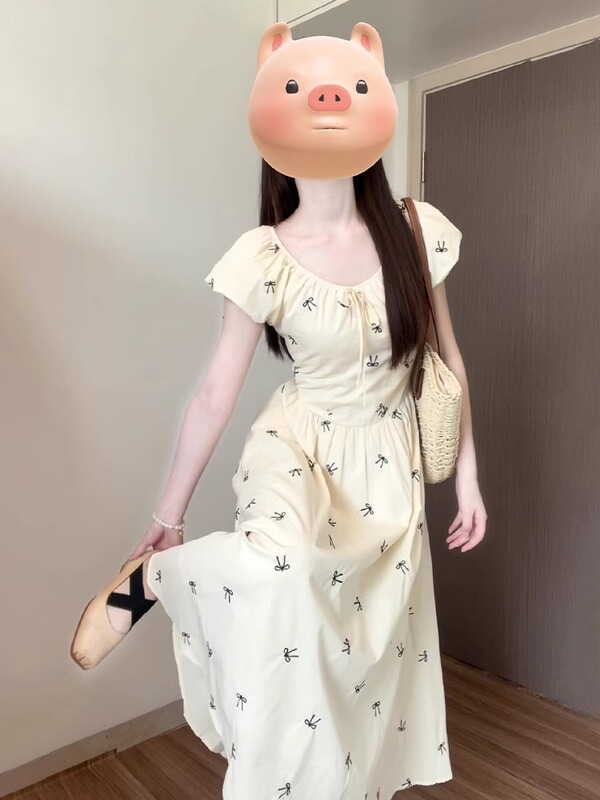 French Floral Bubble Sleeve dress Children's Summer 2025 New Niche Elegant Beautiful Long Dress