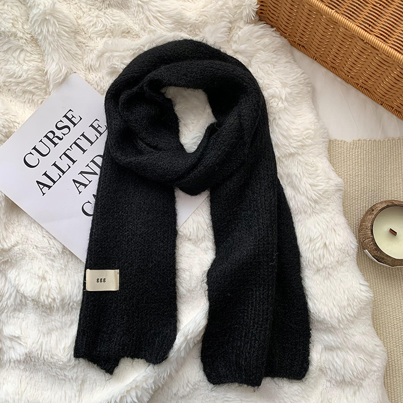 Bufandas de invierno femeninas de alta calidad 2025 nuevo color sólido calentamiento imitación de cachemira collar bufandas de punto al por mayor