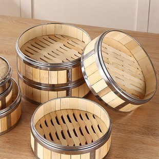 Stainless Steel Cantonese-Style Bamboo Steamer for Restaurant Rice Steaming, Commercial Steamer for Dim Sum, Steaming Tray for Dim Sum