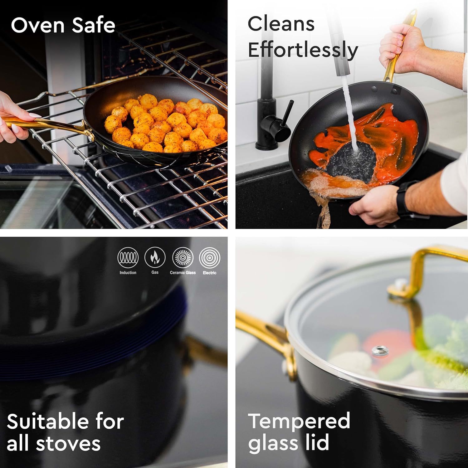 Juego de ollas estiradas de fondo compuesto de comercio exterior de fábrica, ollas de sopa, ollas de leche, sartenes, regalos de eventos, galvanoplastia