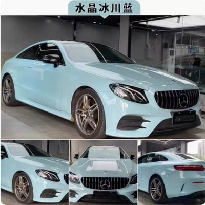 Auto Color Change Film Crystal Piano Black Porcelain Blue - crystal-glacier-blue-pet-152-17m