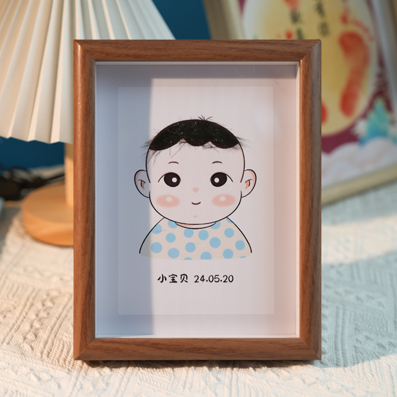 Baby Fetal Hair Photo Frame Souvenir Self-made Collection Preservation DIY Newborn Baby Fetal Hair Storage Picture Frame