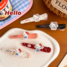 三丽鸥亚克力波点猫咪长鸭嘴发夹可爱甜美少女心刘海夹化妆夹头饰