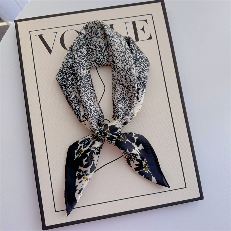 Bufandas de seda para mujeres primavera y otoño bufandas de moda para mujeres bufandas de cuello para maestros y empleados regalos de impresión de lujo ligero