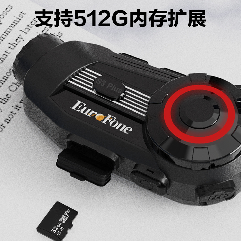 Suministros de ciclismo Casco de motocicleta Auriculares Bluetooth Cámara HD intercomunicador todo en uno Auriculares intercomunicador de 6 personas