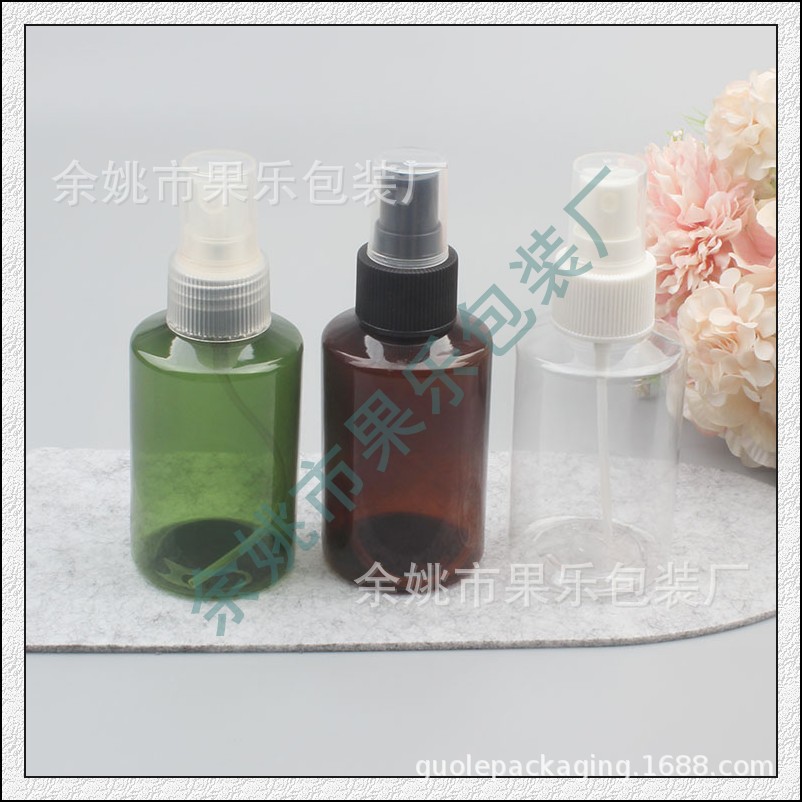 棕色喷雾斜肩瓶100ml矮胖喷雾瓶爽肤水喷雾瓶按压小喷瓶纯露瓶