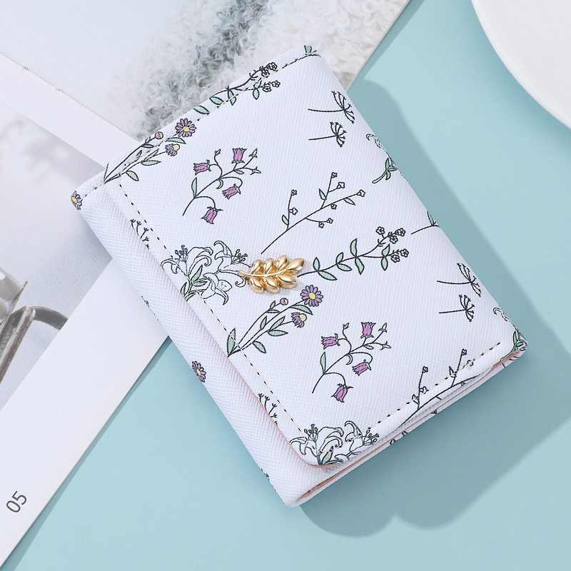 Cartera transfronteriza ins bolsa de tarjetas de damas en una billetera de tres plegables corta simple para estudiantes pequeños bolsos de cambio frescos plegables