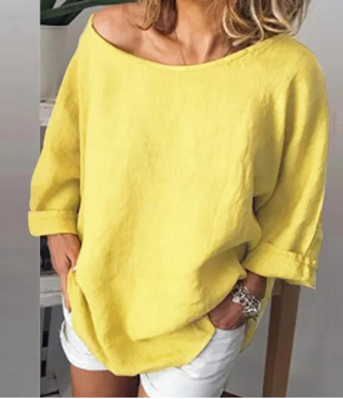 Amazon Independent Site Wish European and American Cross-Border Women's Clothing Autumn New Loose Round Neck Tops Shirts Japanese and Korean Casual Style