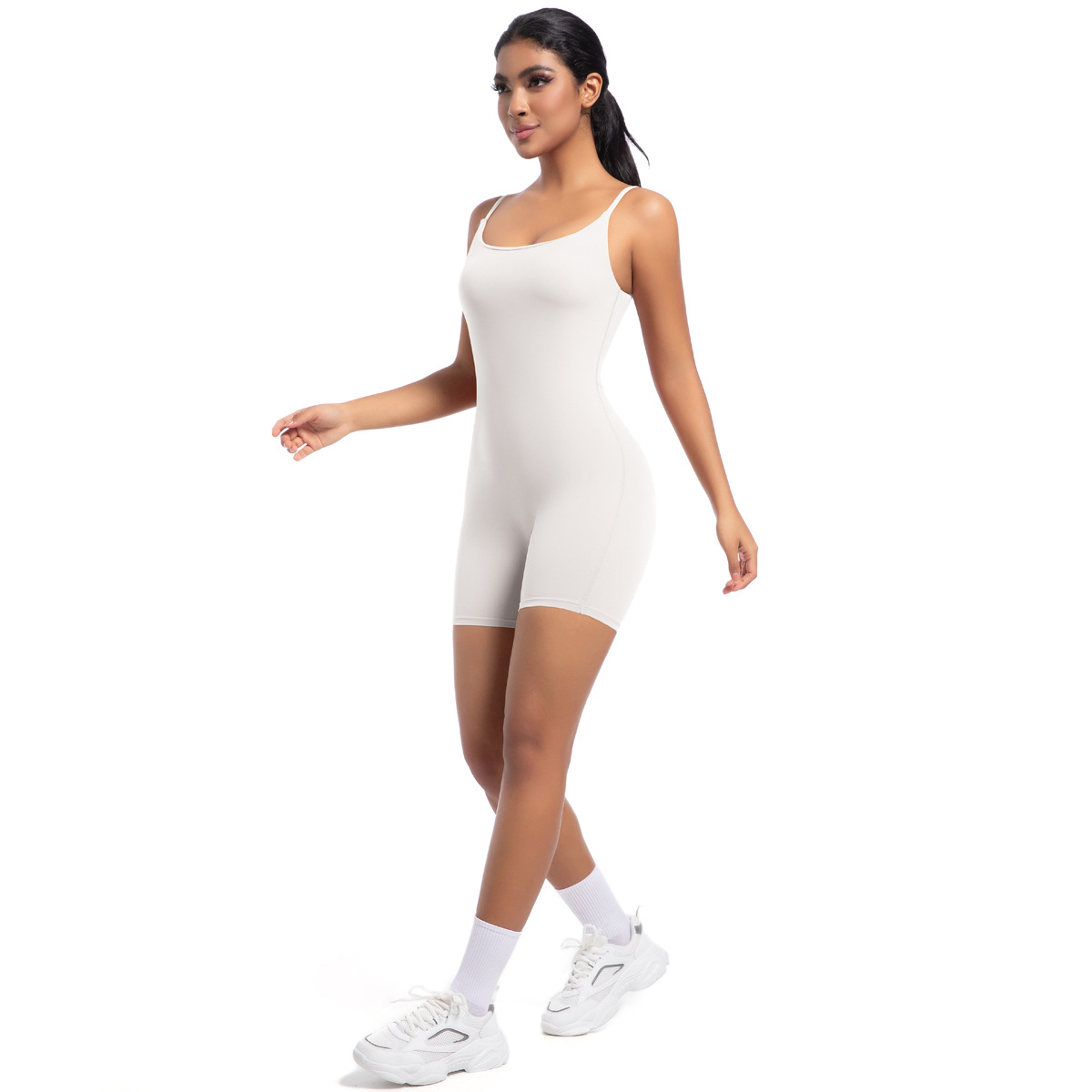 Neuer Stil Naked Feel Strap Jumpsuit Tanz Lauf Fitness Sport Enger Yoga-Anzug_voghion.com