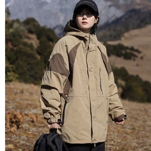 Women's Autumn/Winter American-style Outdoor Functional Down Jacket | Color-Block Patchwork Workwear Jacket | Loose-Fit, Windproof Coat – New Arrival