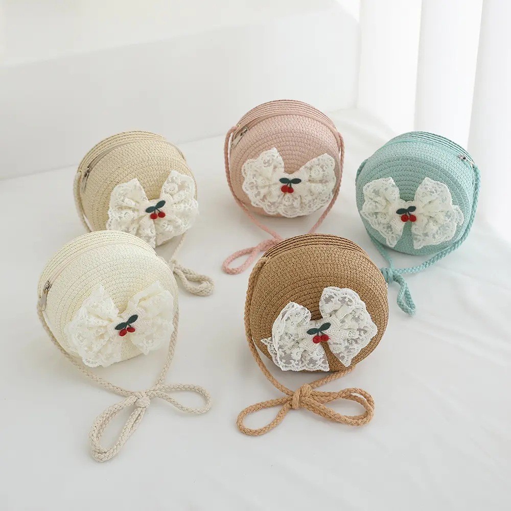 Sombrero de protección solar de paja de encaje de súper hada Sombrero para niños Sombrero para el sol Sombrero de playa para niñas Sombrero de paja para mujer de verano