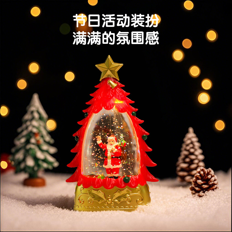 Decoraciones de Navidad lámpara de vela luminosa agua árbol de Navidad luz de noche decoración de ventanas regalos de Navidad niños al por mayor