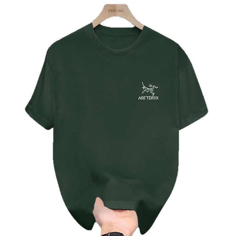 Same style bird home summer new couple half sleeve loose heavy tide brand double yarn combed cotton men's short sleeve wholesale