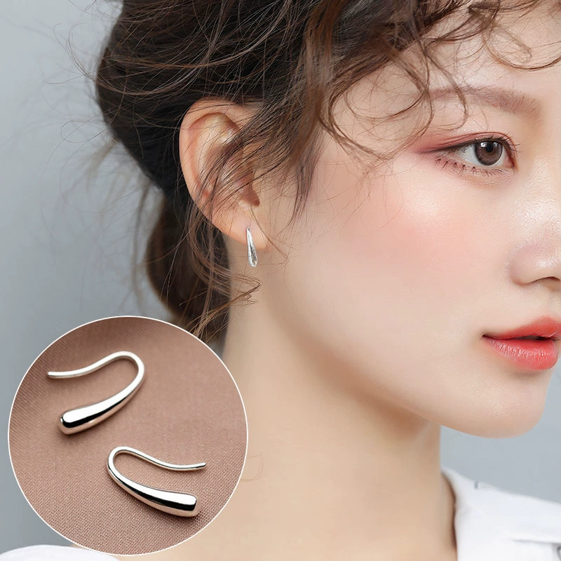 Drop Earrings, Minimal Universal Design, Copper Base with Silver Plating, Lightweight 6 g