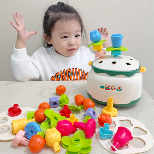 Kings' Four-in-One Flower Craft Bead Basket Sesil Play Baby Bead Stringing Concentration Training String Building Blocks Toy