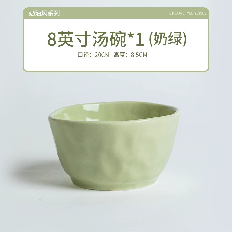 Handmade Ceramic Tableware Set, Cream Finish, High-Quality Home Dinnerware (Multiple Sizes)