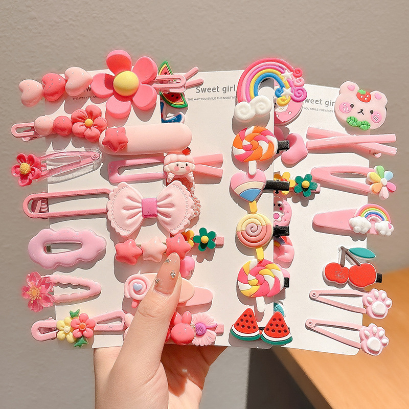 2024 nuevo clip BB de color lindo clip de cabello de boca de pato chica lateral clip de frange para niños tocado tarjeta de cabello rotura