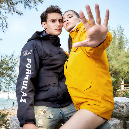 Men's new outdoor couple's windbreaker jacket, men's three-in-one two-piece set, autumn/winter detachable coat, group purchase