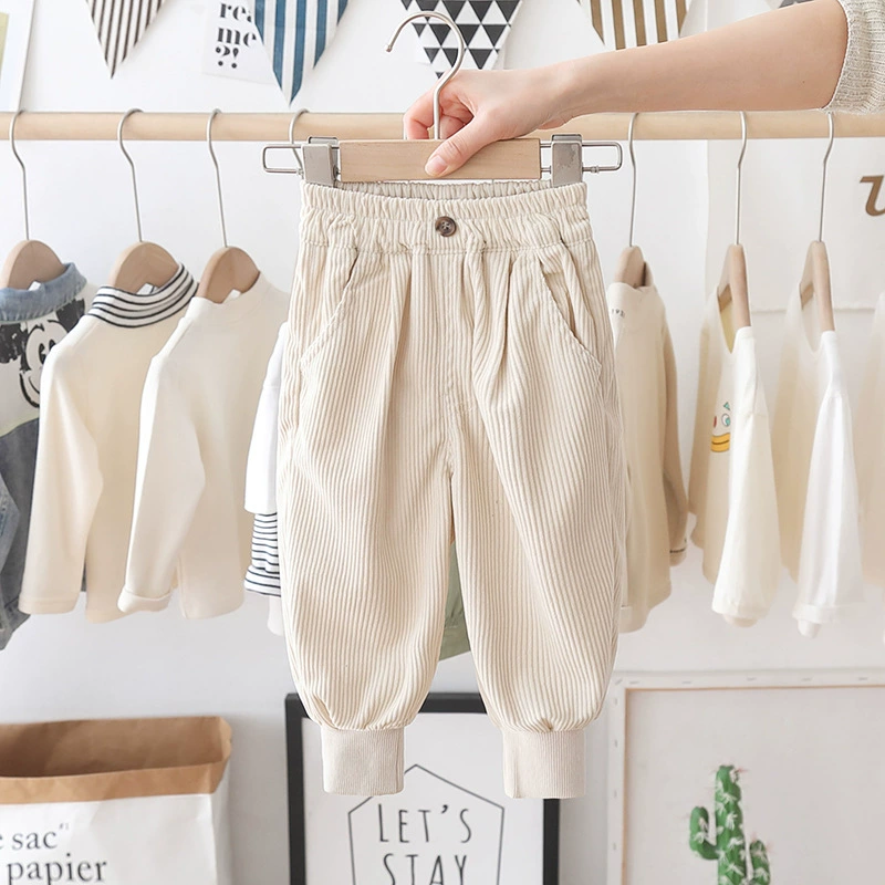 Кашемировые осенние детские брюки для мальчиков, oversize