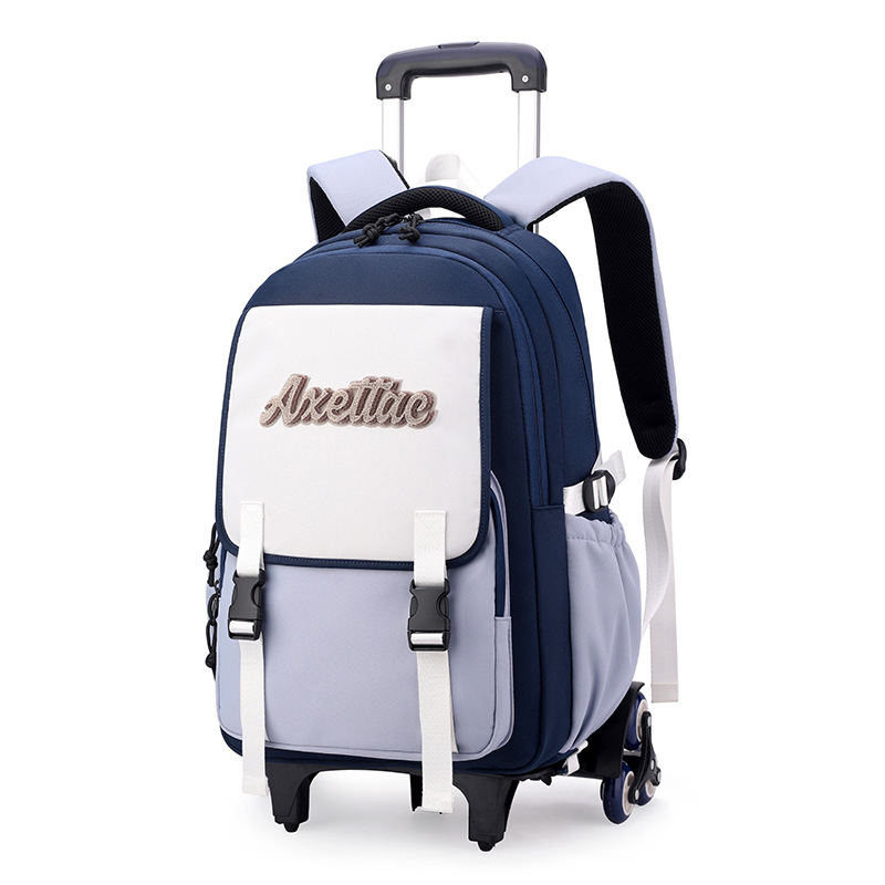 Peces naturales 2024 nueva mochila de tirón de gran capacidad de seis ruedas de escalada de escaleras mochila de doble propósito mochila de estudiantes de primaria