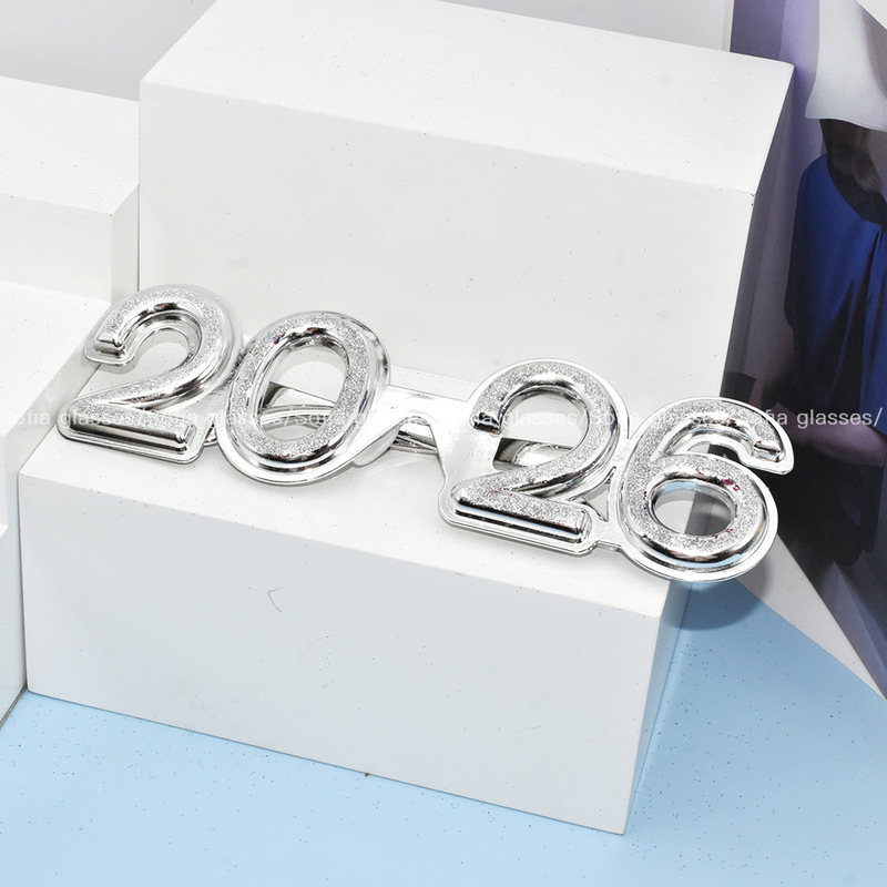 2026 デジタルメガネ立体ストレート接着剤粉末装飾メガネパーティー新年クリスマスパーティーお祝い小道具メガネ|undefined