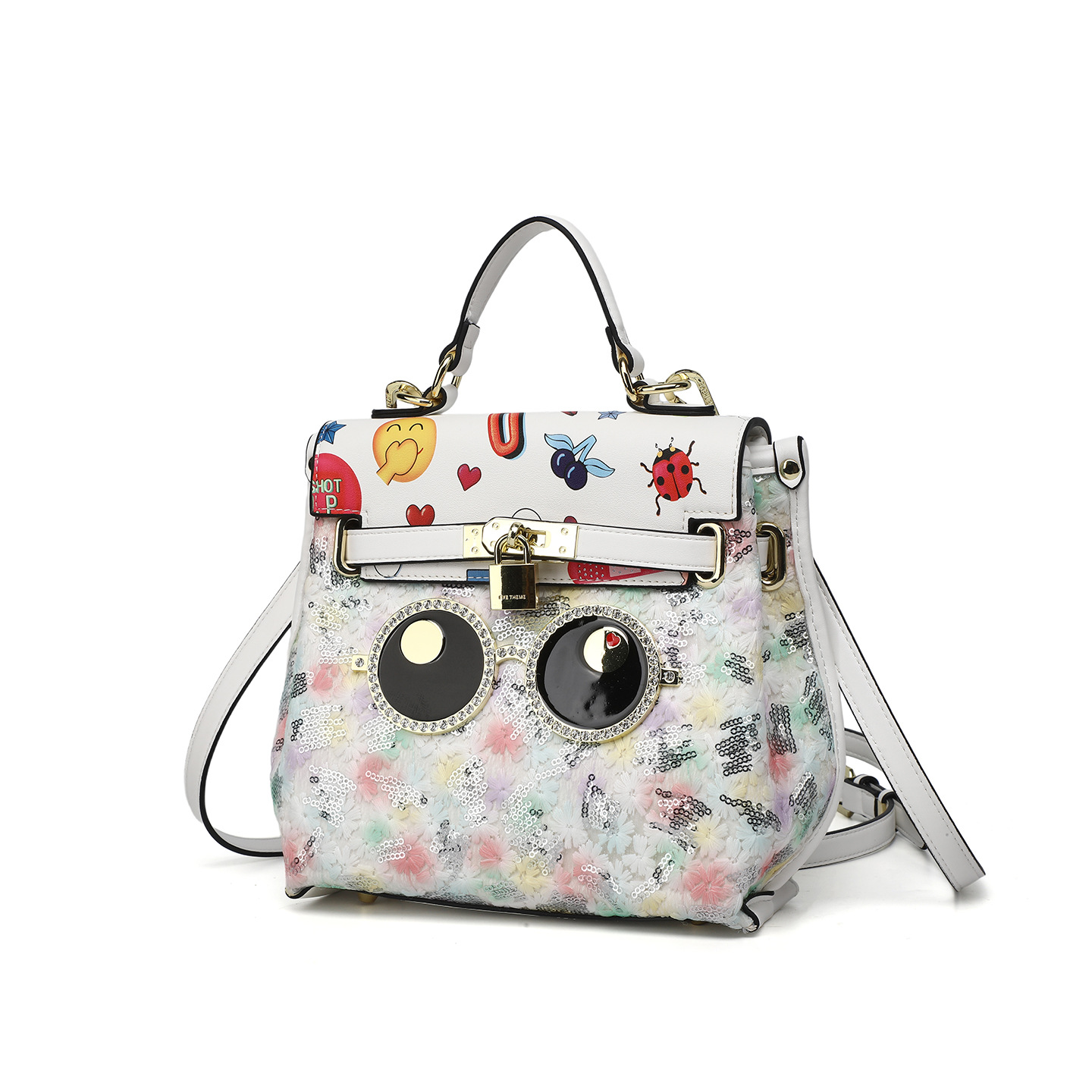 Damas bordadas de encaje alta sensación bolso impresión de moda hermosa mochila práctica bolsa de bloqueo 2841 #