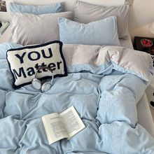 2025新款牛奶绒床上四件套冬季加厚珊瑚法兰绒床品被套床单三件套