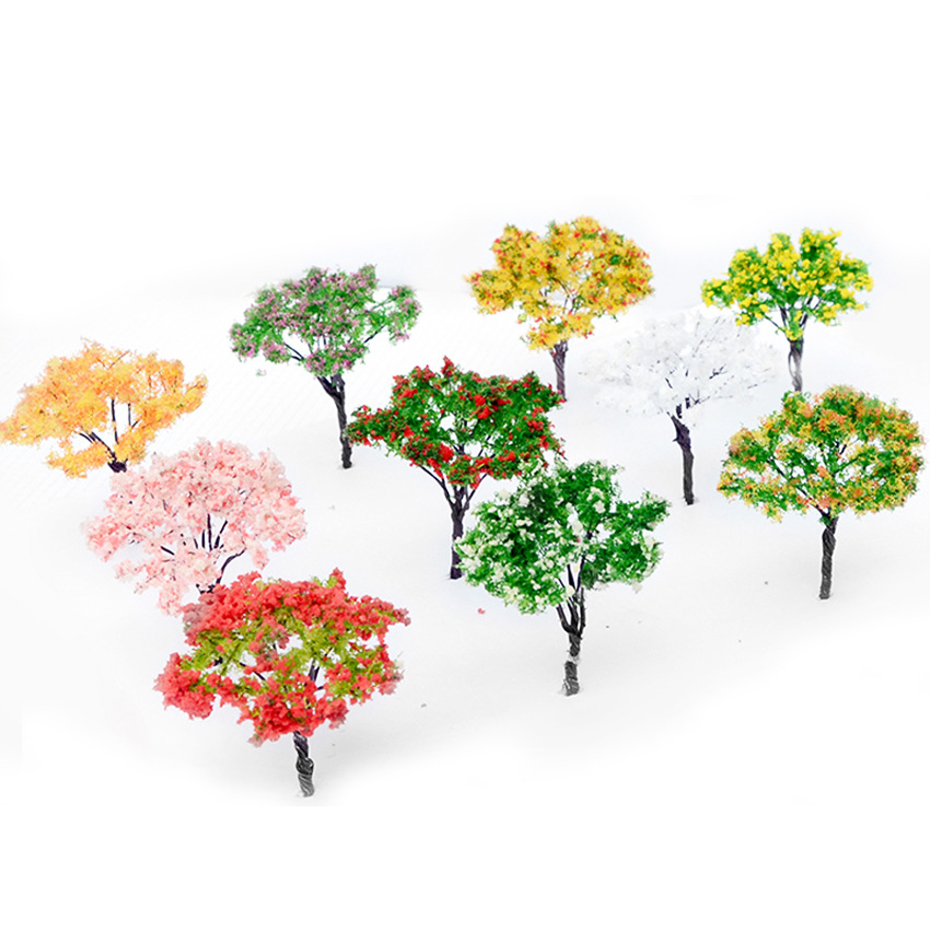 Edificio de mesa de arena modelo pequeño árbol mini alambre flor árbol micro simulación paisaje hecho a mano acabado árbol anillo arte paisajismo material