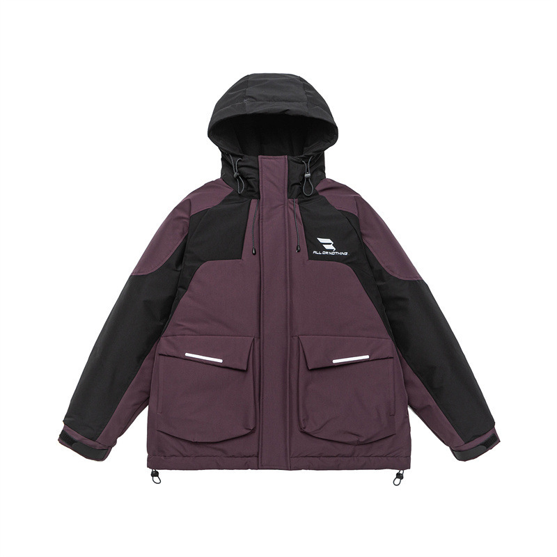 Catalog Winter New 90 White Duck Down Tooling Hooded Down Jacket Men's Trendy Reflective Loose Design Sense Jacket Catalog Winter New 90 White Duck Down Tooling Hooded Down Jacket Men's Trendy Reflective Loose Design Sense Jacket