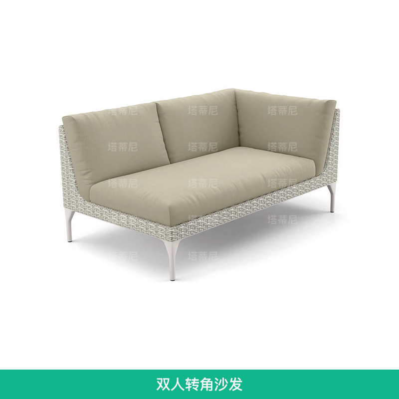 Conjunto de sofás para exteriores, muebles de esquina para patio o balcón, sofá de ratán para terraza de villa o solárium.