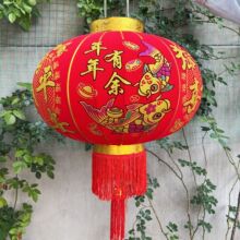 新年大红植绒布灯笼防水大门门口装饰摆摊灯笼喜庆户外挂饰