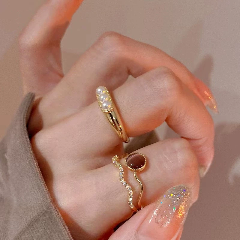  small design ring, set, accessory, high-quality style