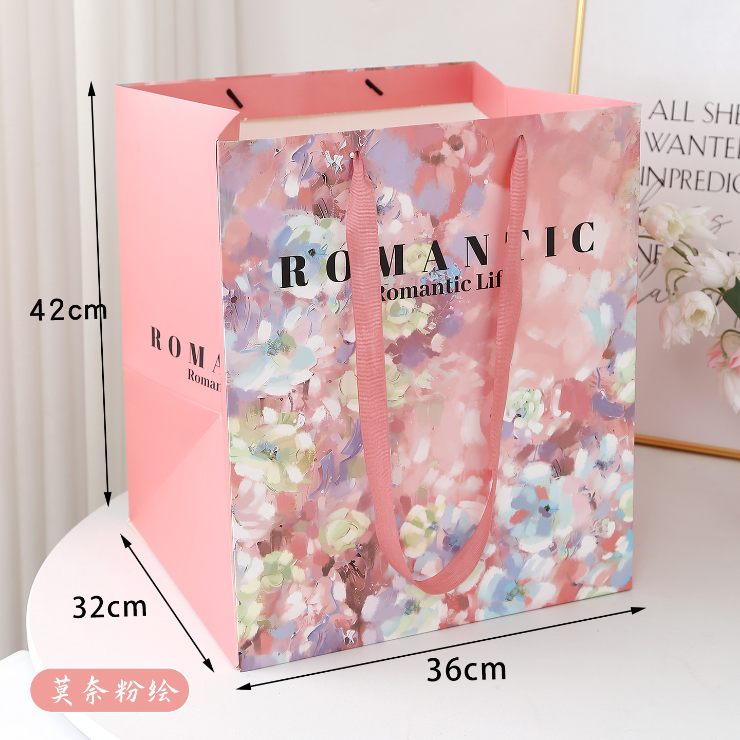 Peinture rose Monet 32*32*42 de grande taille ; comme indiqué sur l'image