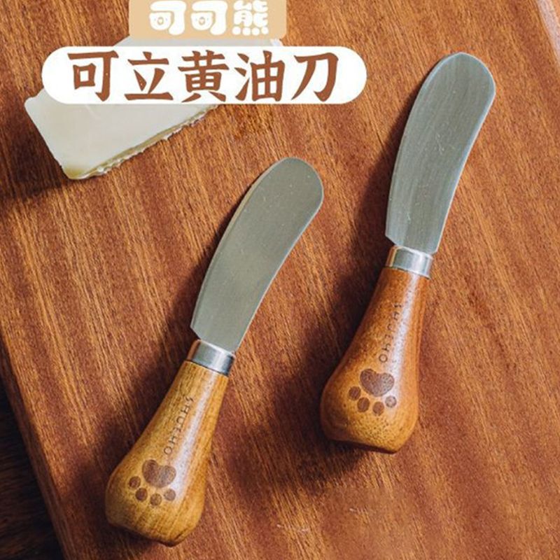 Vertical butter knife stainless steel cheese knife jam spatula Western food knife fork wholesale dessert spoon stainless steel knife fork spoon