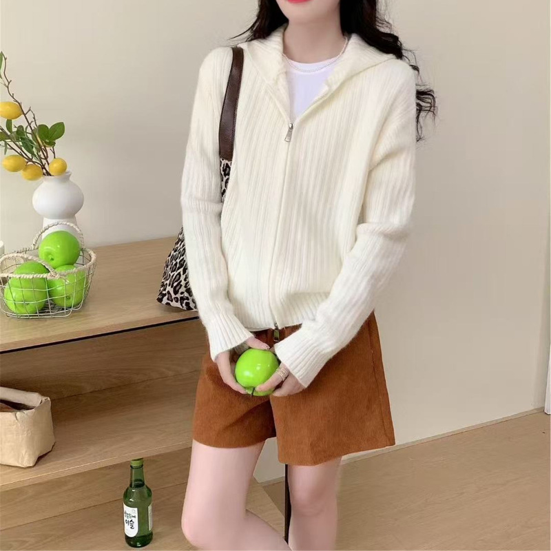 连帽拉链毛衣外套女2025秋冬新款时尚百搭宽松外穿针织开衫上衣潮|undefined