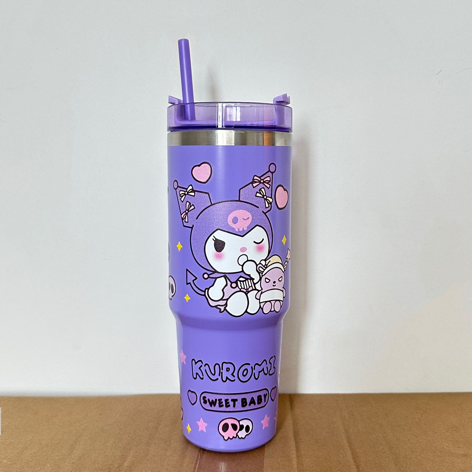 Taza de hielo de patrón de dibujos animados de anime transfronterizo Taza de coche de 30oz Taza de café de aislamiento al vacío de acero inoxidable 304