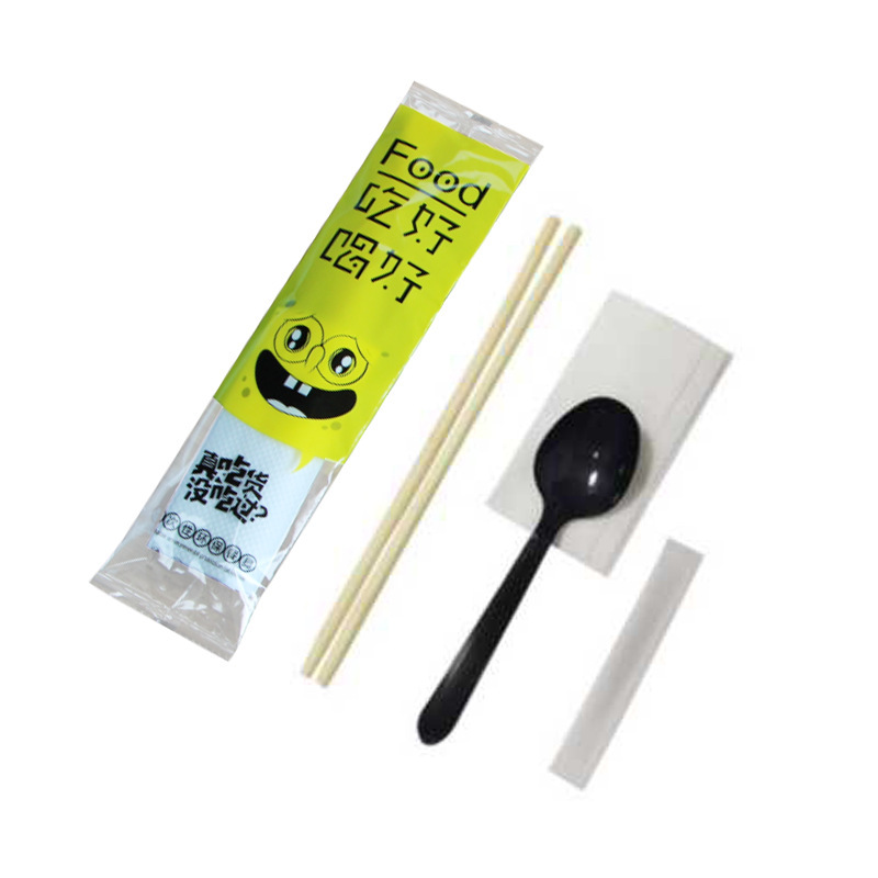 使い捨て箸四点セットの外食ホテル料理屋家庭用無洗箸プラスチックスプーンメーカー卸売り|undefined